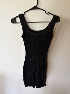 Sleeveless Black Ribbed Mini Dress - Sleek Everyday Style